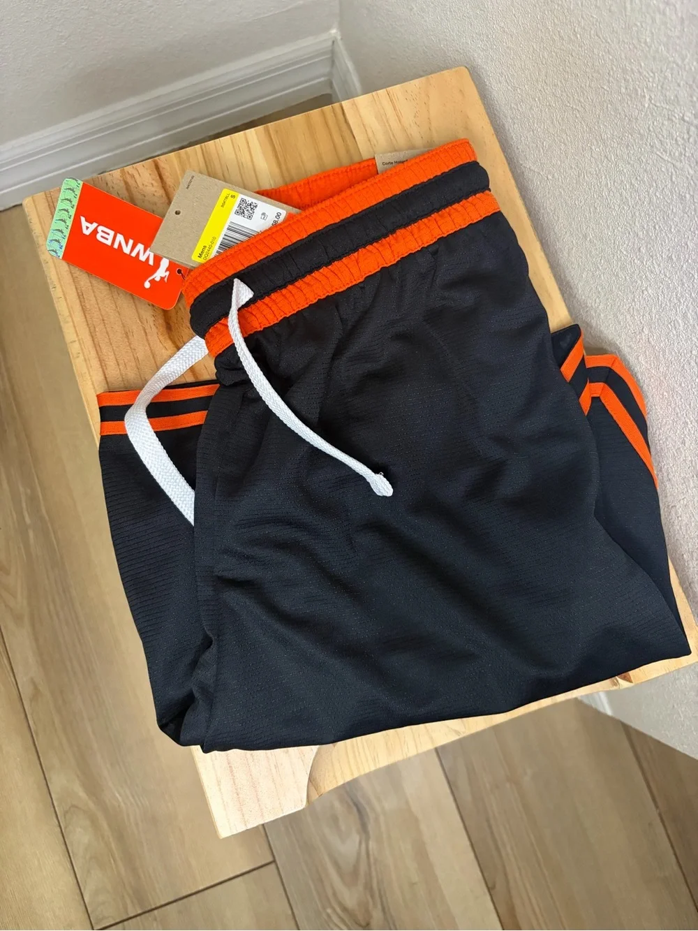 Nike Black Shorts with Orange Trim